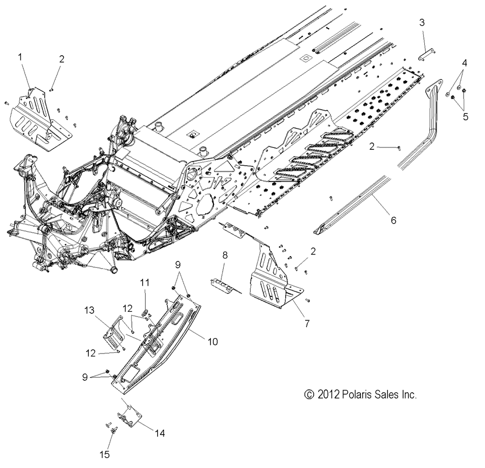 Chassis clutch guard and footrests (600_144 inch) - s15ck6 all options