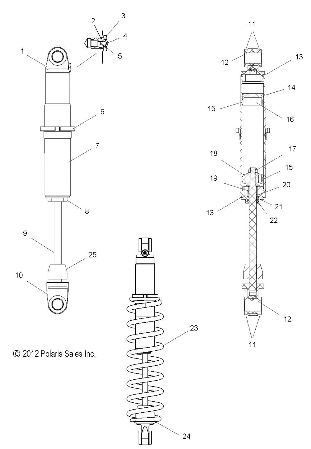 Suspension shock rear track (le 155) - s15cg6 all options