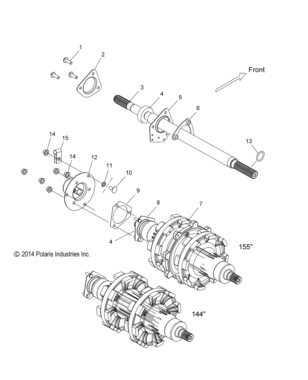 Drive train jackshaft and driveshaft - s15cc6_ck6_cm6 all options