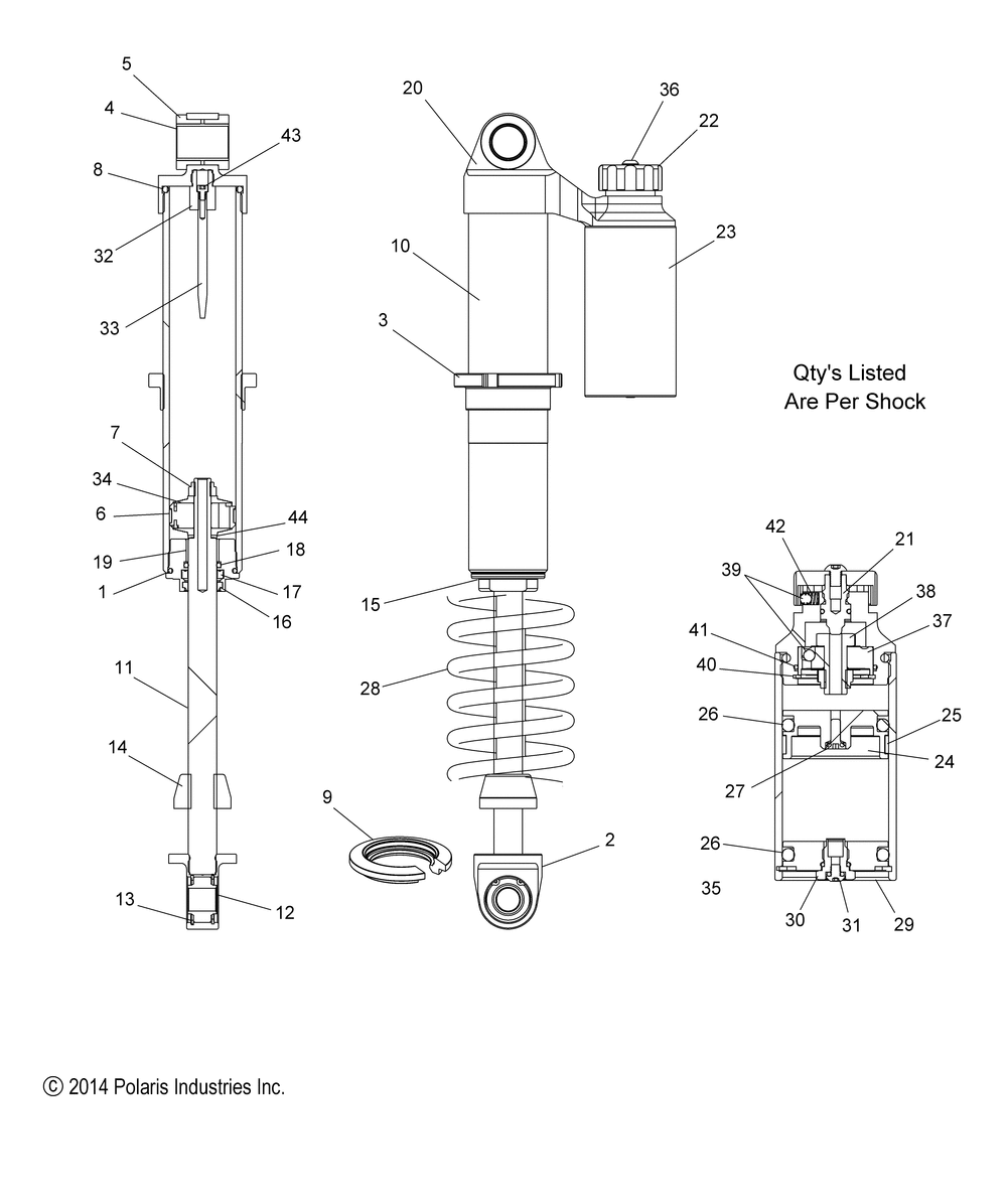 Suspension shock ifs w_reservoir (7044137) - s15cg8_ch8