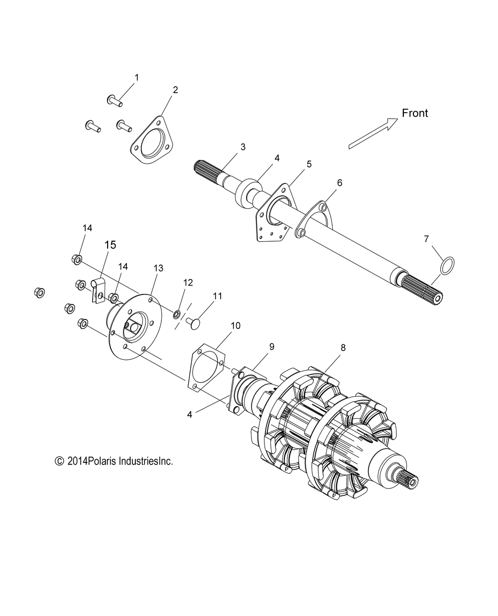 Drive train jackshaft and driveshaft - s16cj5bsl_bel