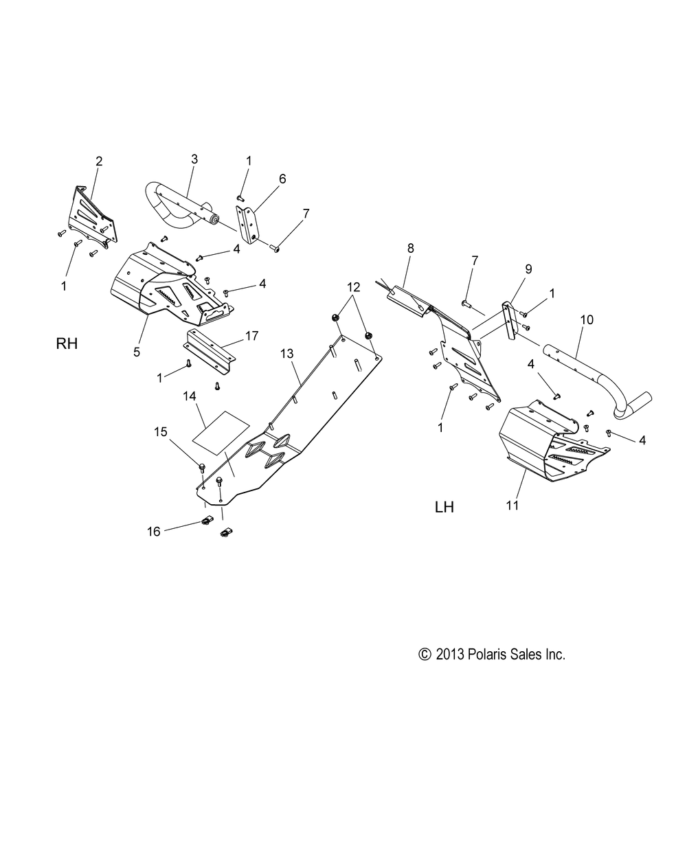 Chassis clutch guard and footrests - s15cr5bsa_bsl