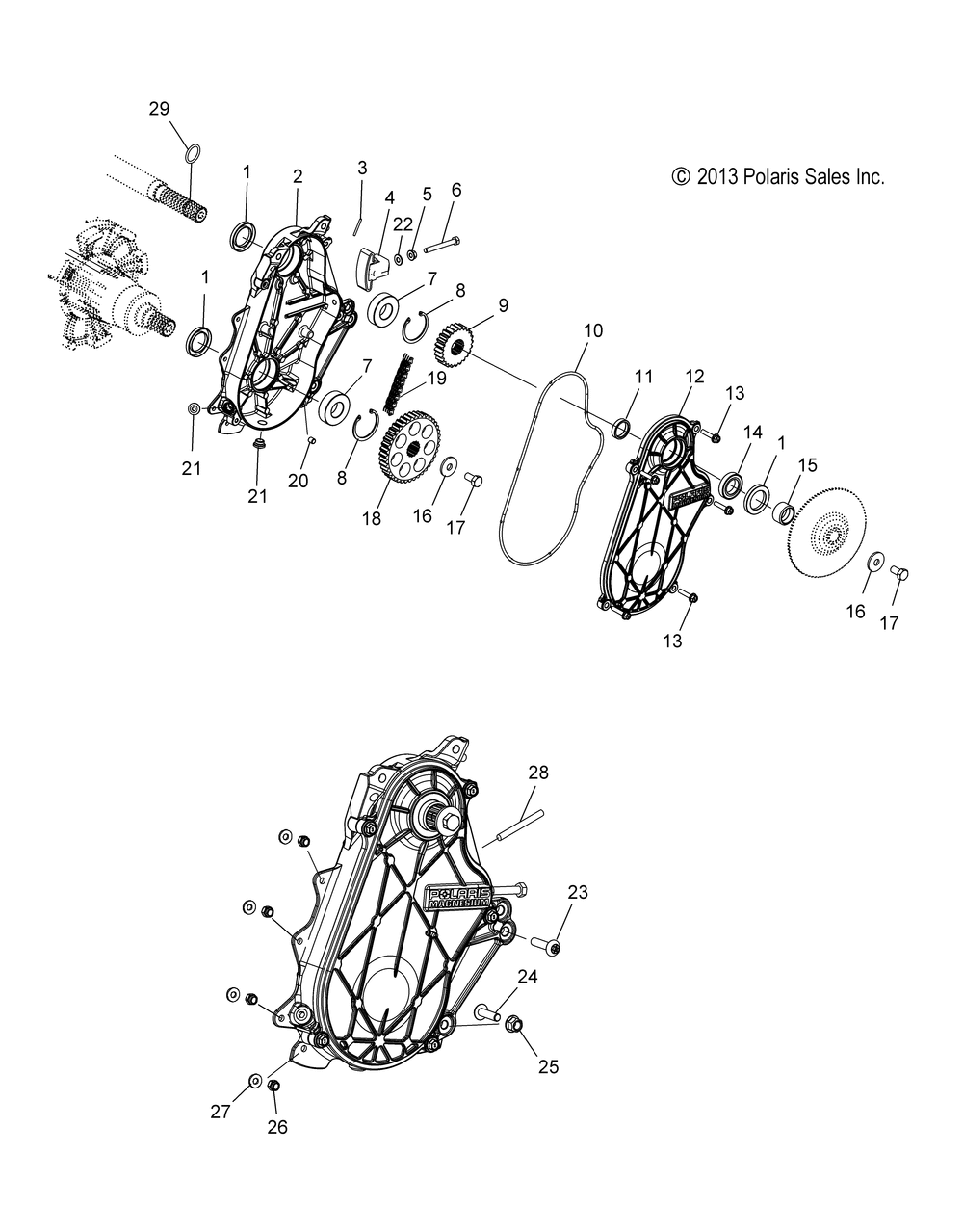 Drive train chaincase - s15cs5bsl_bel