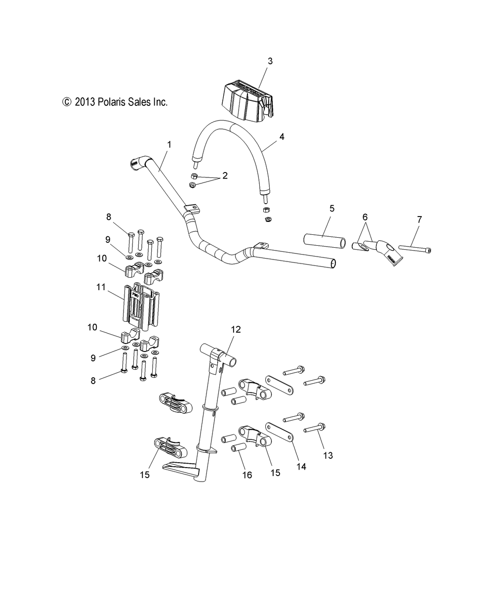 Steering handlebar mounting - s15cs6gsl_gel