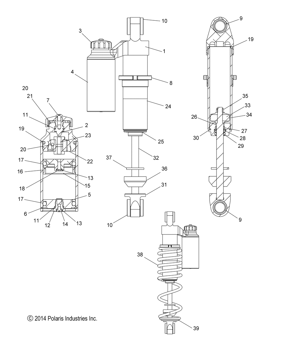 Suspension shock front track (pro-x intl) (7044121) - s15da6pel