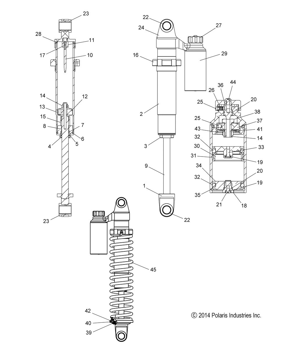 Suspension shock rear track (7043959) - s15da6psl_psm