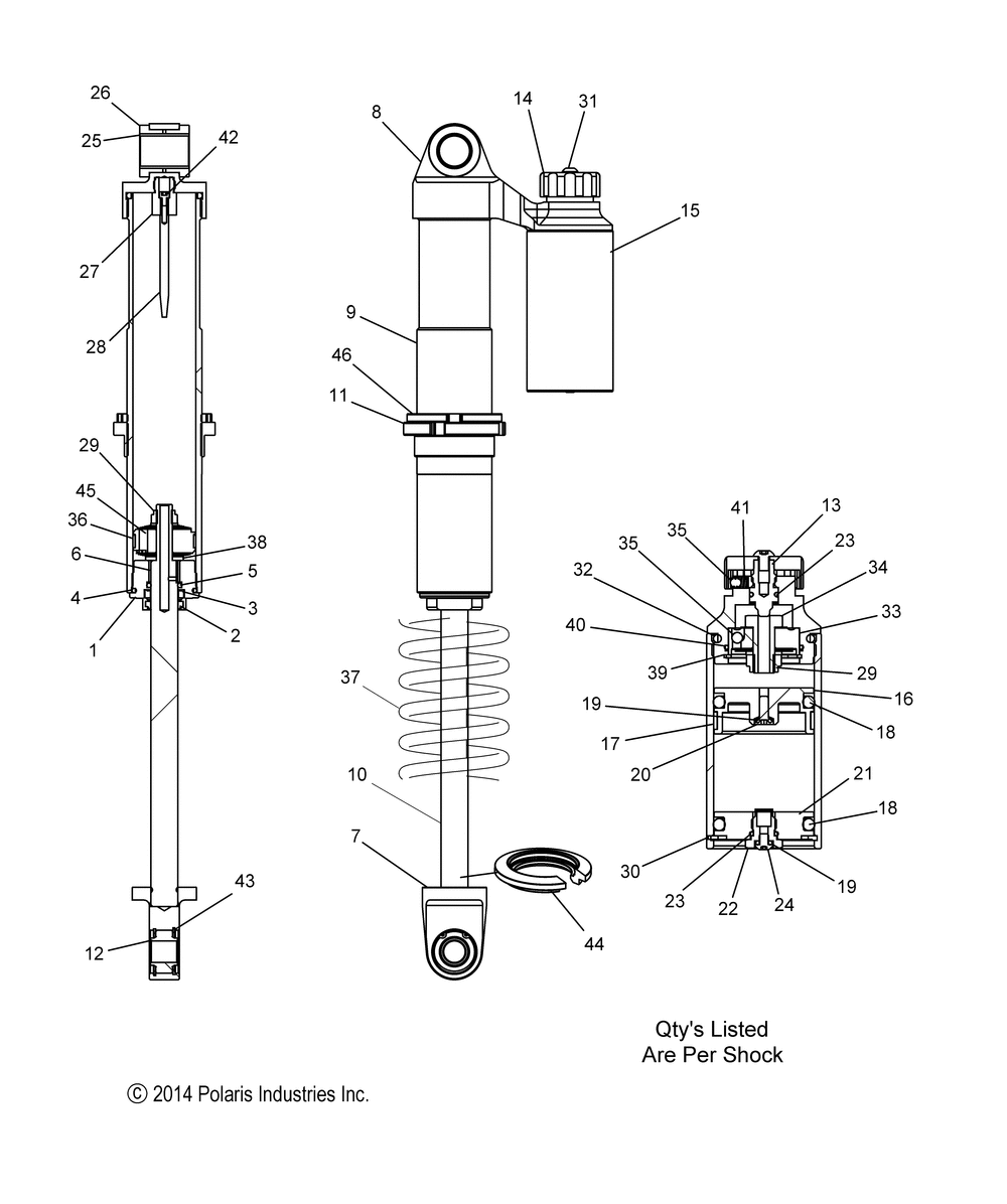 Suspension shock ifs (7044288) - s15df8pel_ps all options