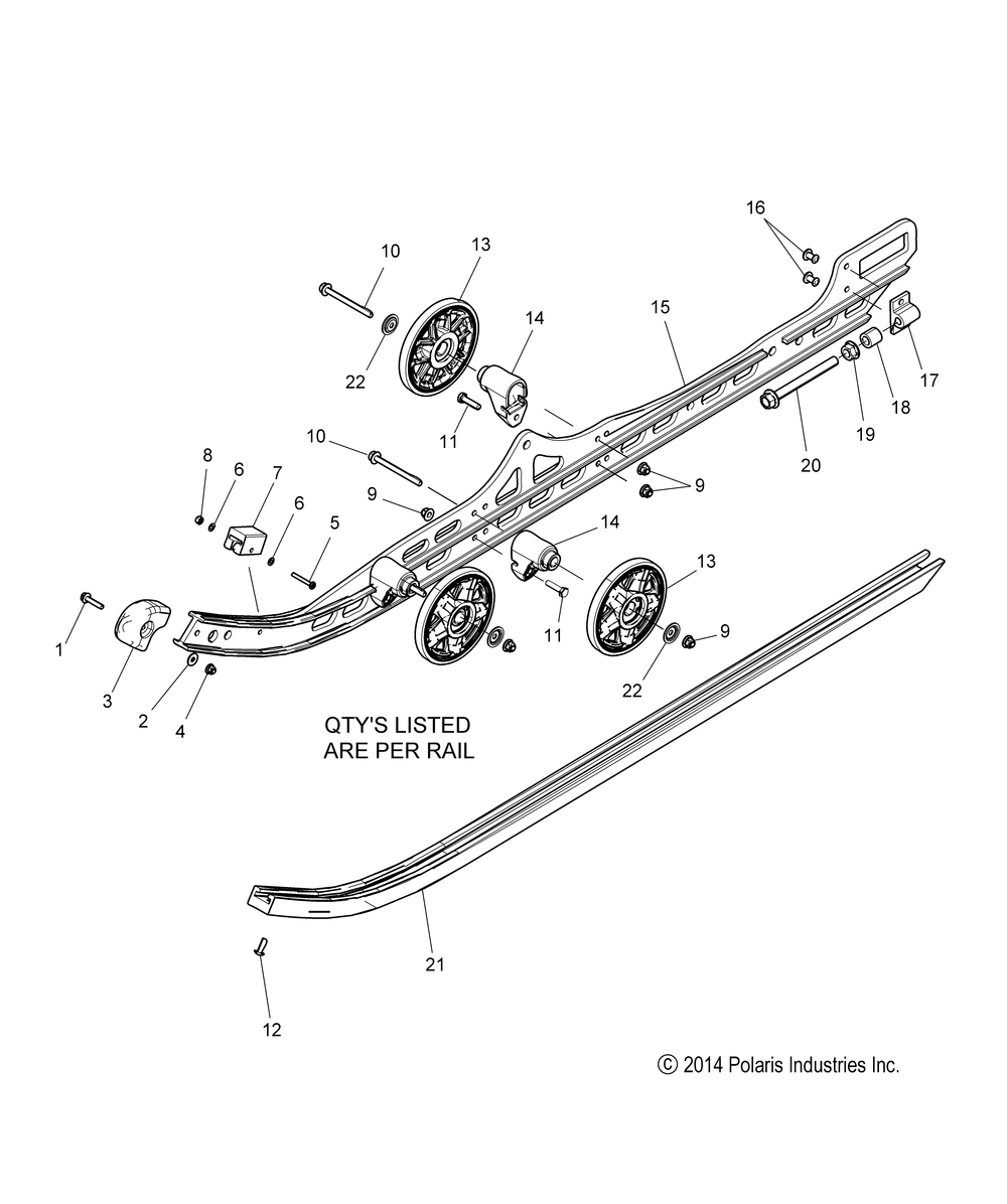 Suspension rail asm. - s15dp6 all options