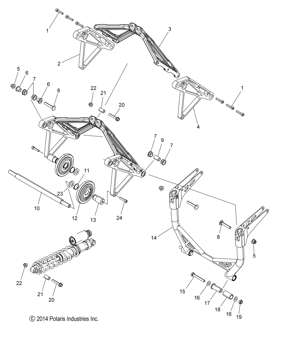 Suspension crank asm. rear - s15dp6 all options