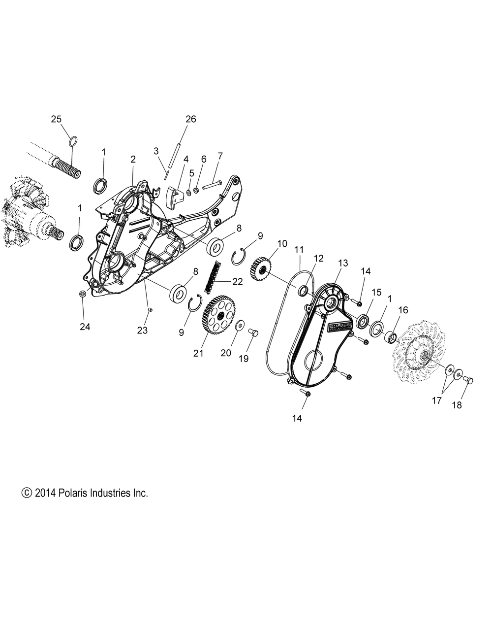 Drive train chaincase - s15dp6 all options