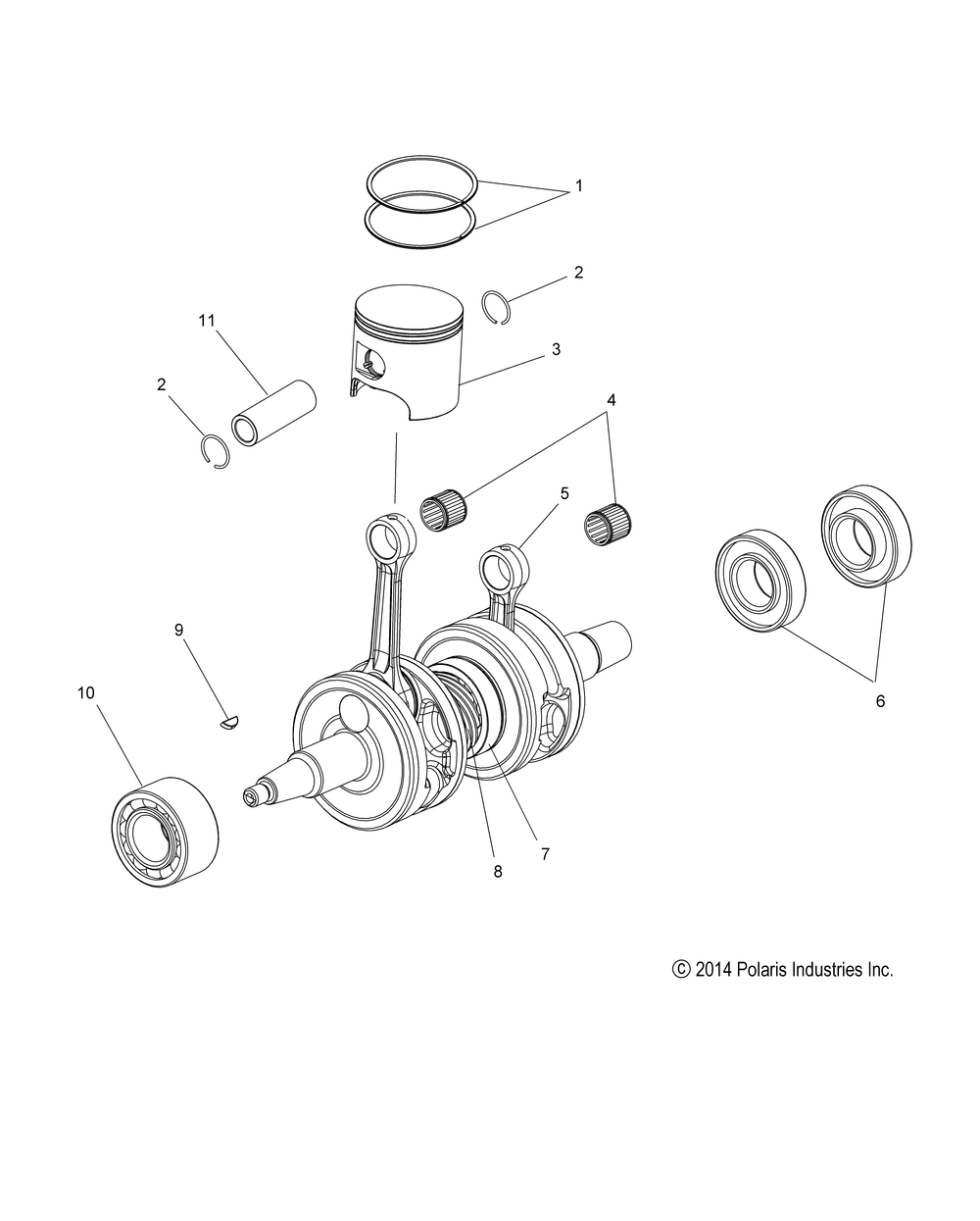 Engine piston and crankshaft - s15dr6pel