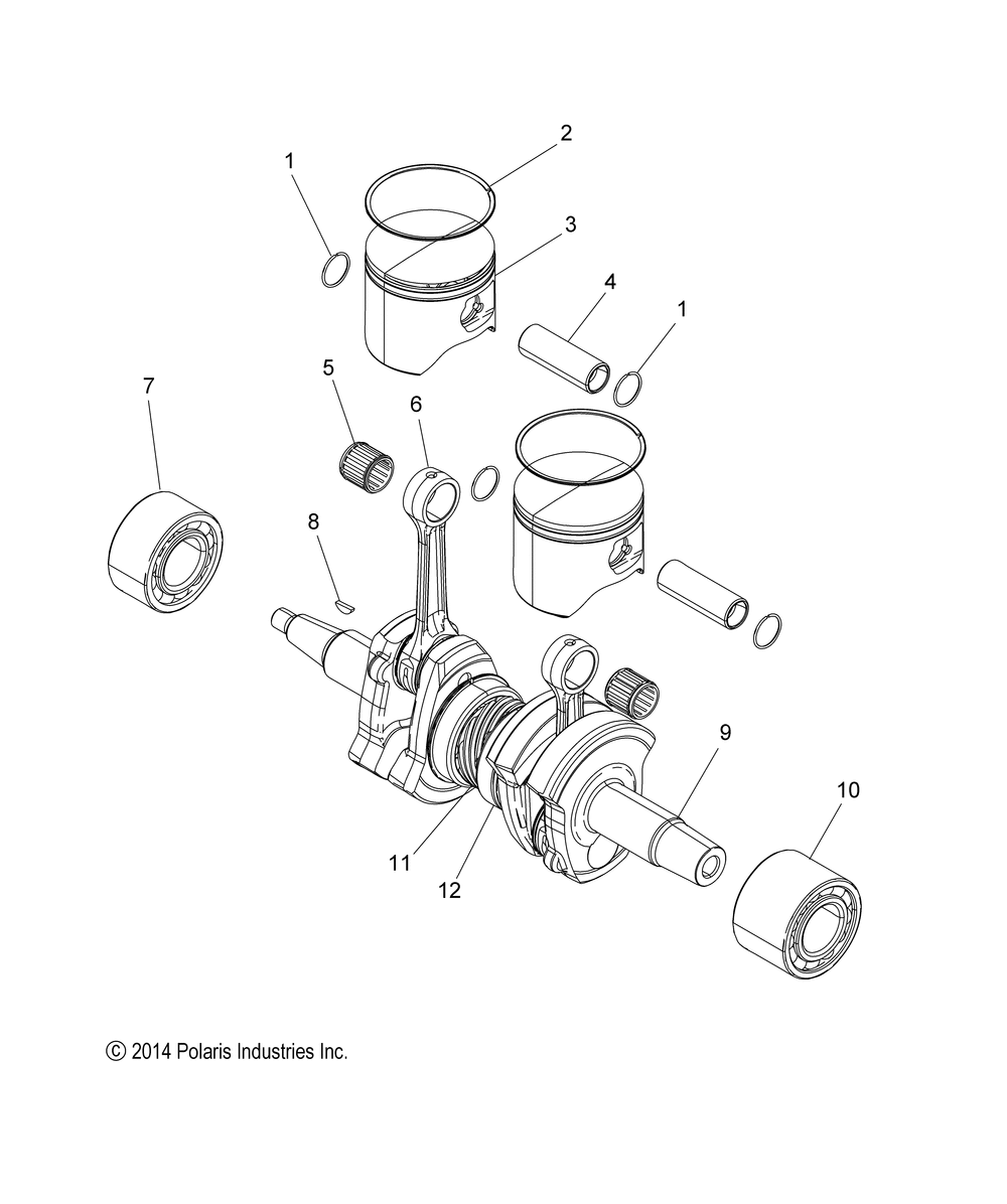 Engine piston and crankshaft - s15dr8ps_pel all options