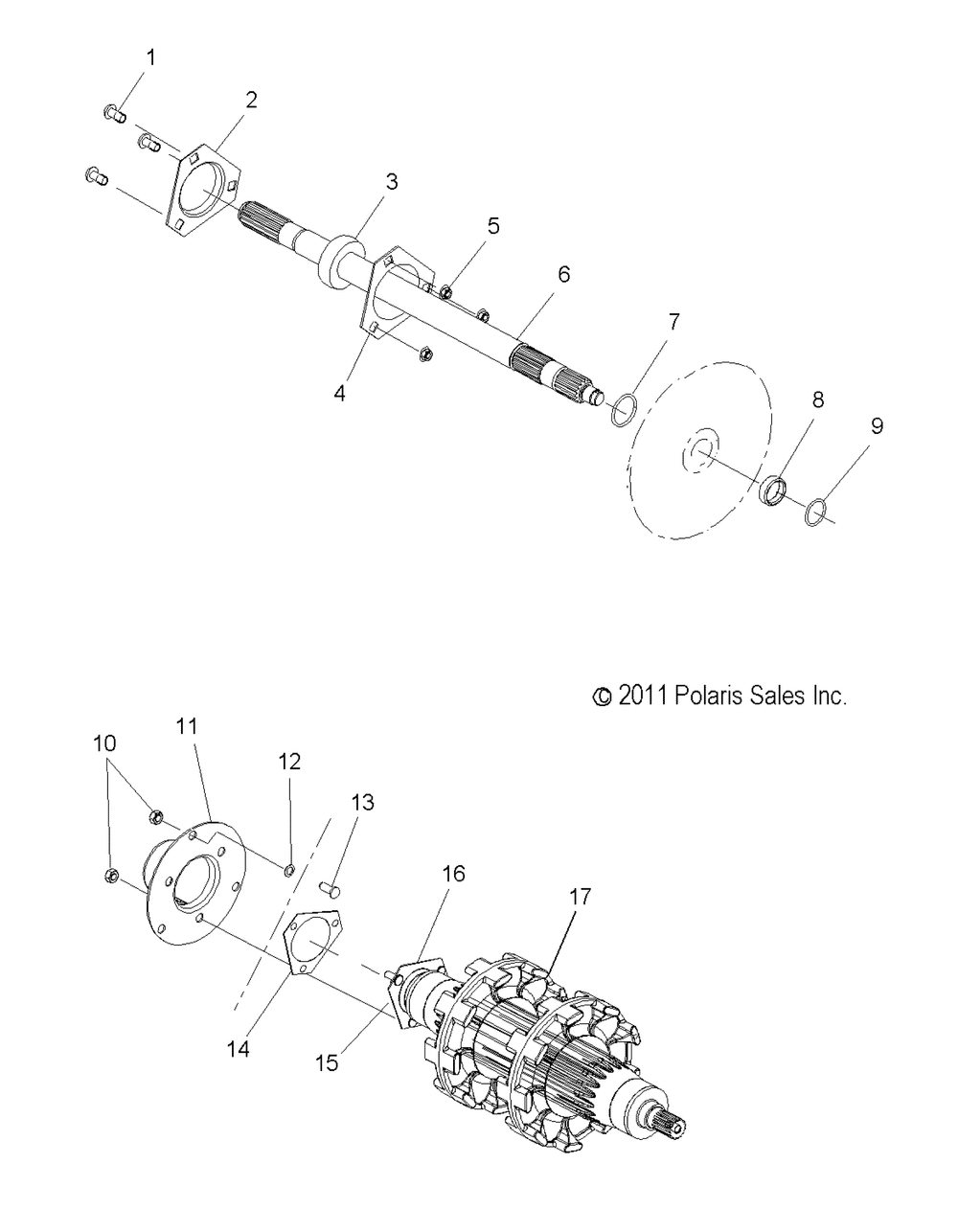 Drive train jackshaft and driveshaft - s15pt6hsl_hel