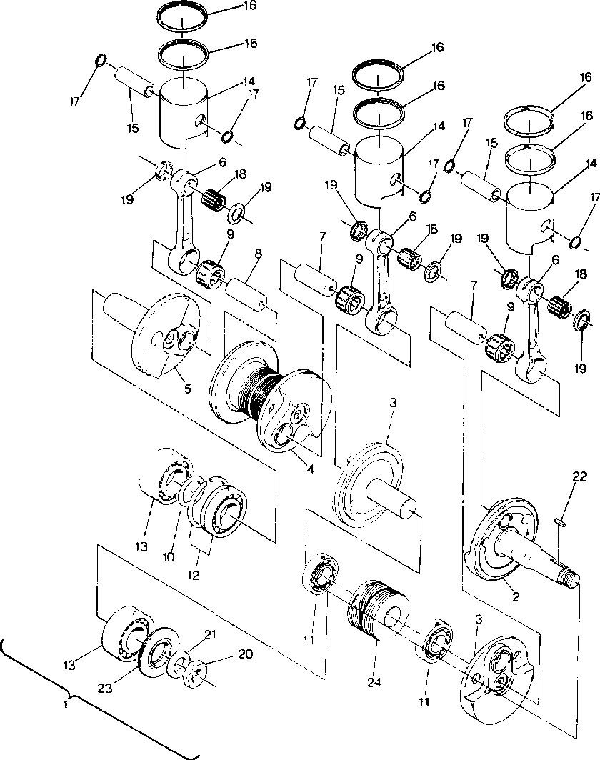 Piston and crankshaft 650