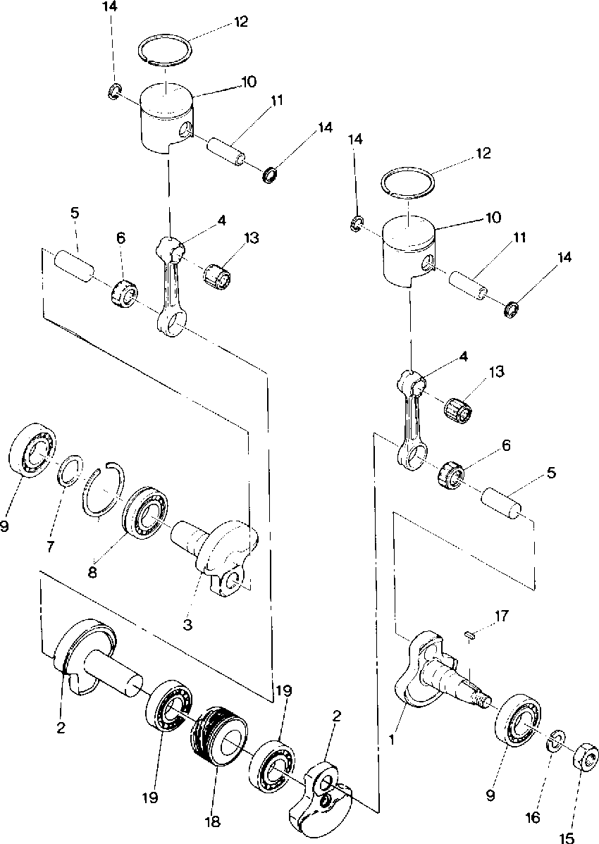 Piston and crankshaft sport and sport gt