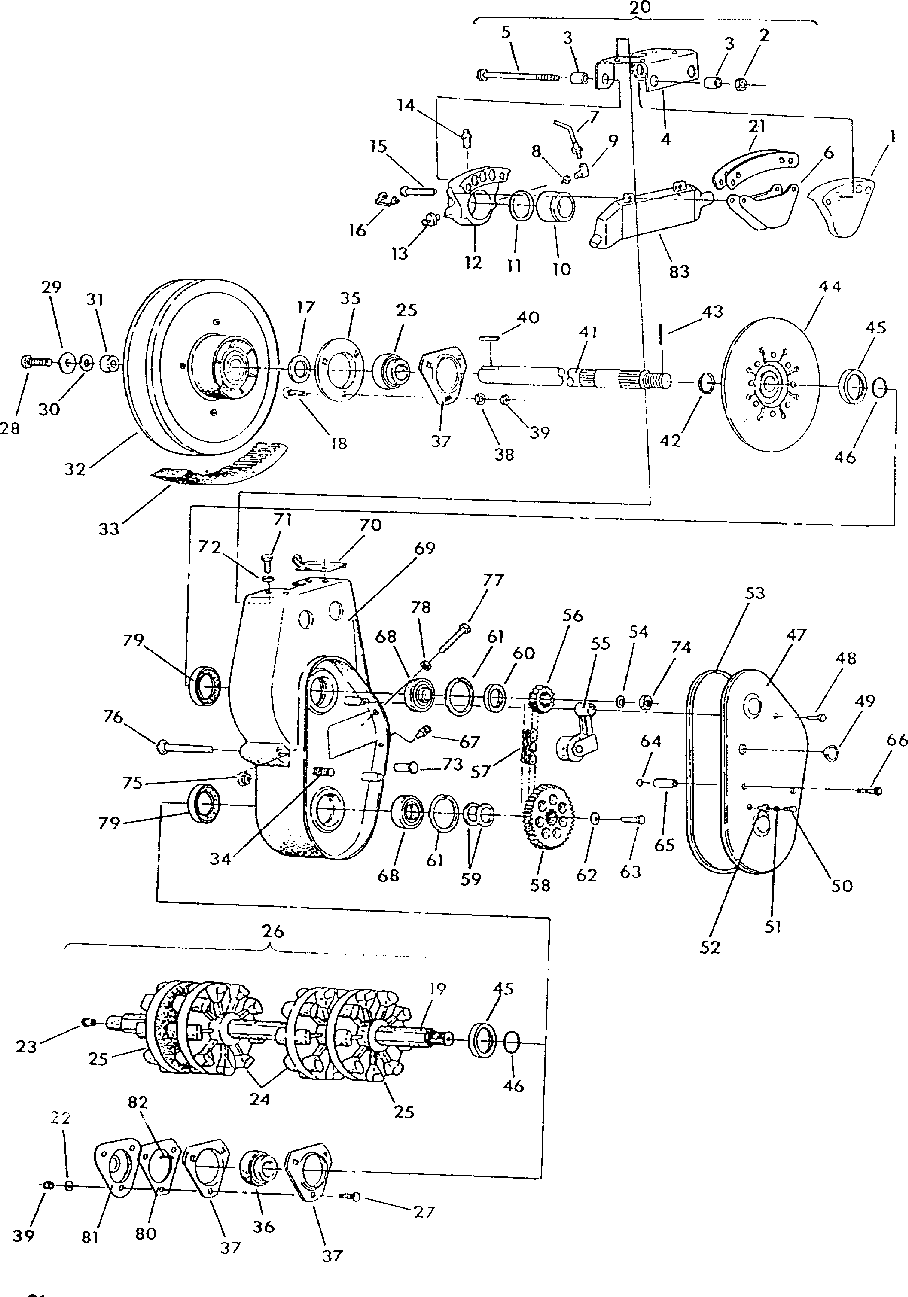 Brake and chaincase 650 and 650 sks from serial number 1839637