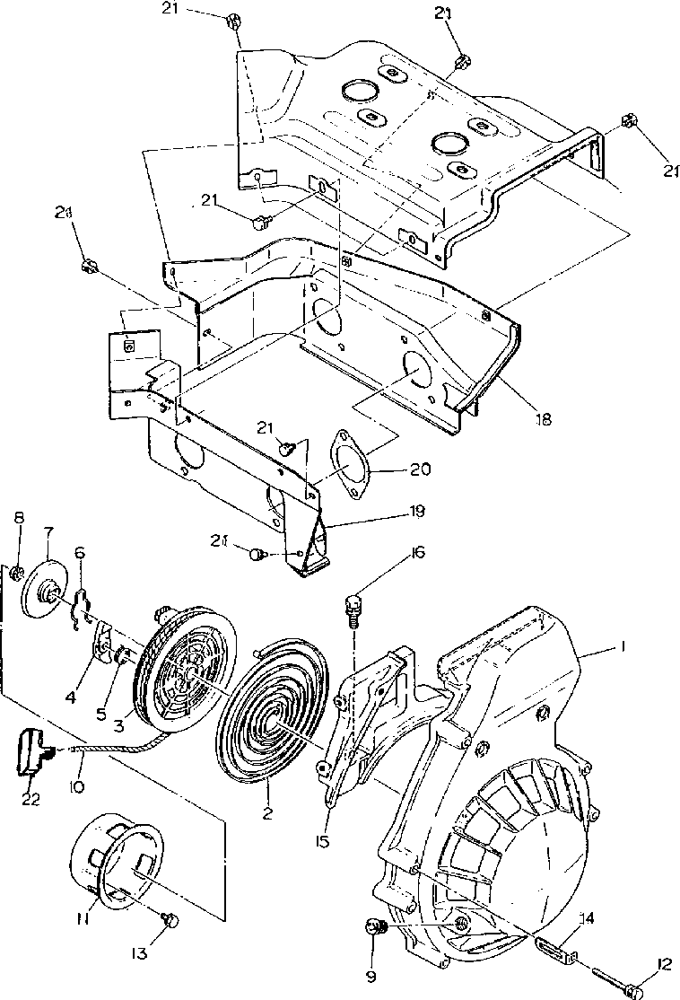 Blower housing & recoil startersport & sport gt