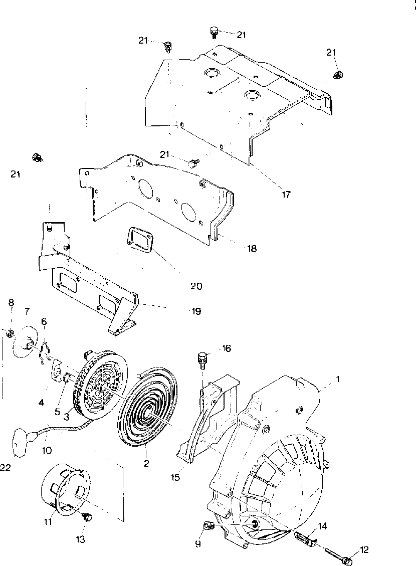 Blower housing and recoil starter indy lite