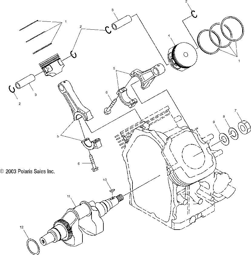 Crankshaft and piston - a04rb63aa