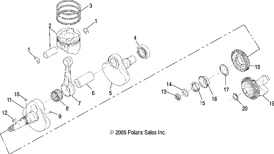 Engine crankshaft and piston - r07rb50aa_rh50aa