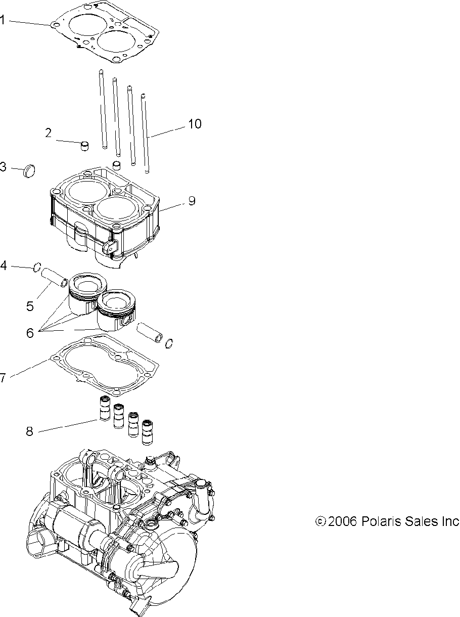 Engine piston and cylinder - r07rh68ad_ag_ah_ak_al_ao_ap_aw