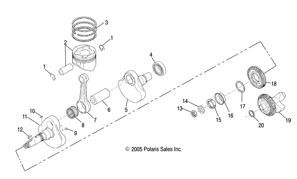 Engine crankshaft and piston - r08rb50aa