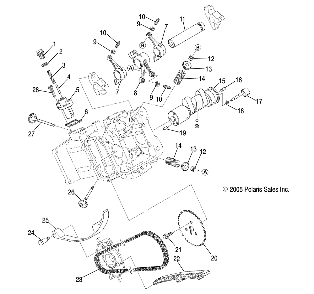 Engine camshaft and valves - r08rb50aa