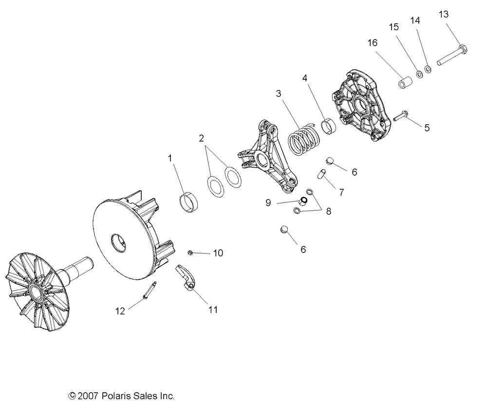 Drive train primary clutch - r08rb50aa