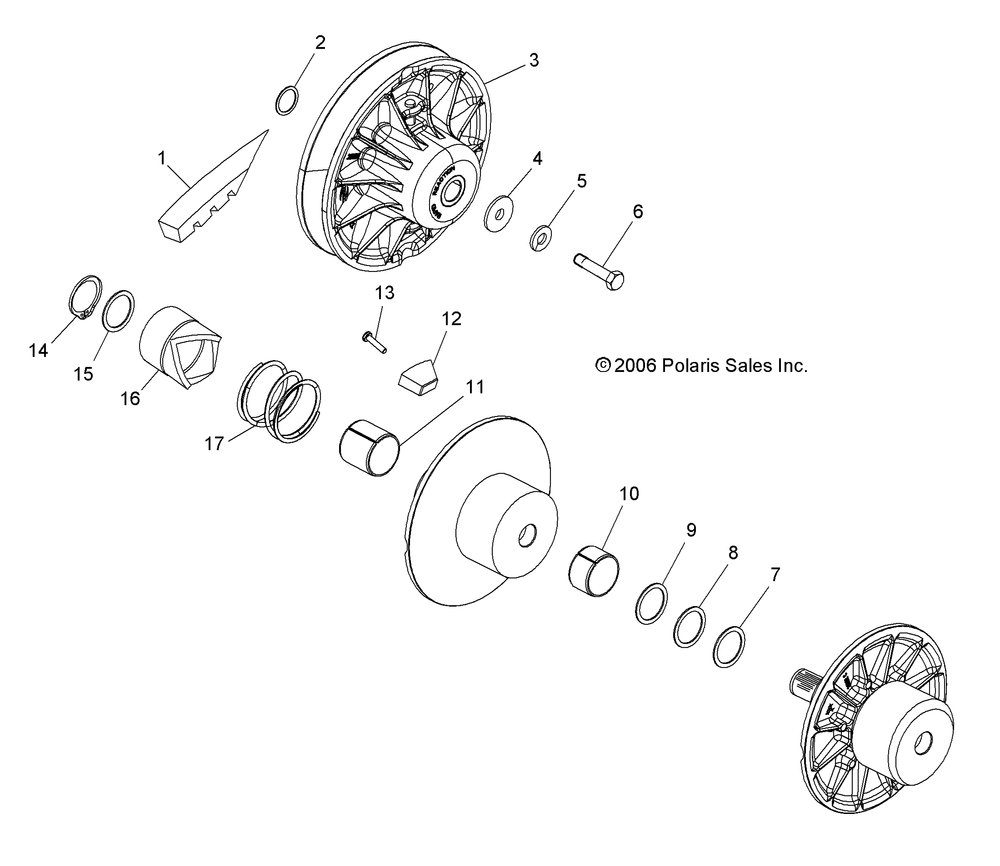 Drive train secondary clutch - r08rb50aa