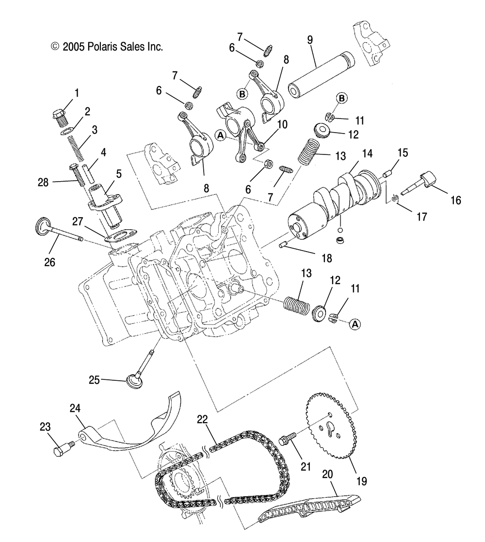 Engine camshaft and valves - r08rh50af_ar_at