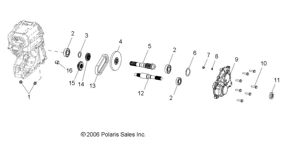 Drive train main gearcase output shaft - r08rh50af_ar_at