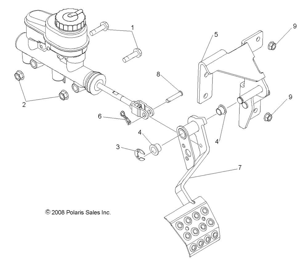 Brakes pedal and master cylinder mounting - r09hh50ag_ar