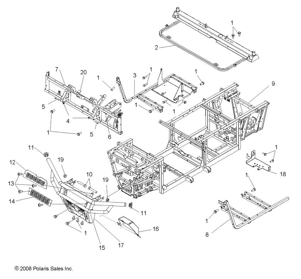 Chassis frame and front bumper - r09hh50ag_ar