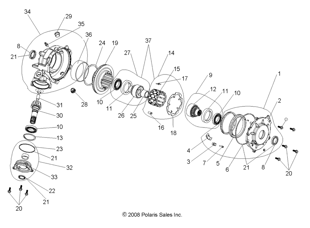 Drive train front gearcase internals - r09hh50ag_ar