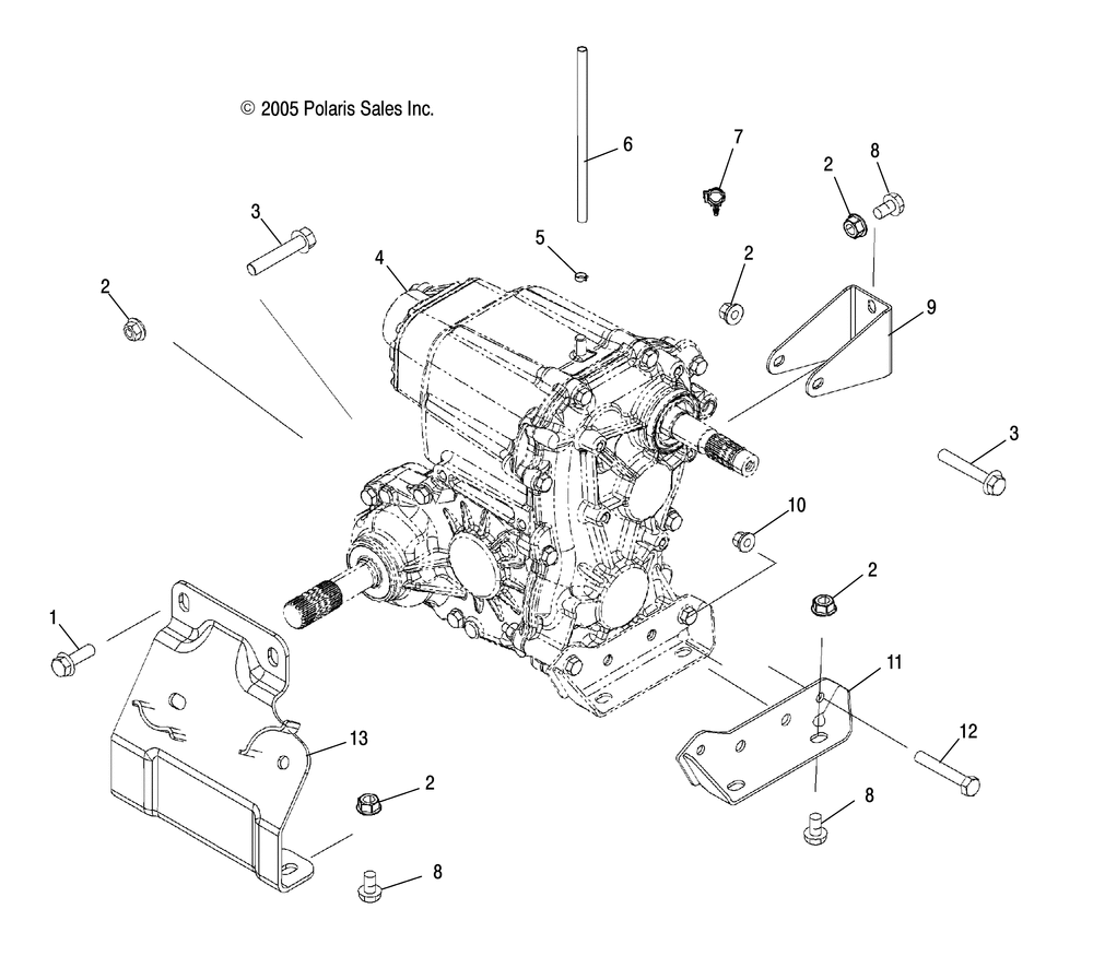 Drive train main gearcase mounting - r09hh68_hy68 all options