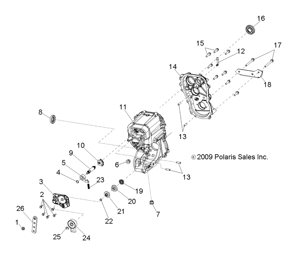 Drive train main gearcase - r10hr76ag_ar