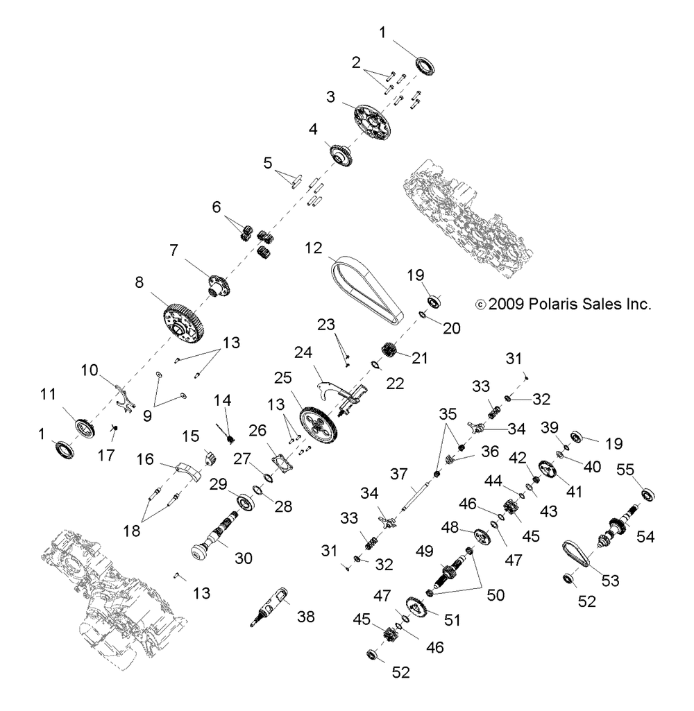 Drive train main gearcase internal - r10th50ag_ar