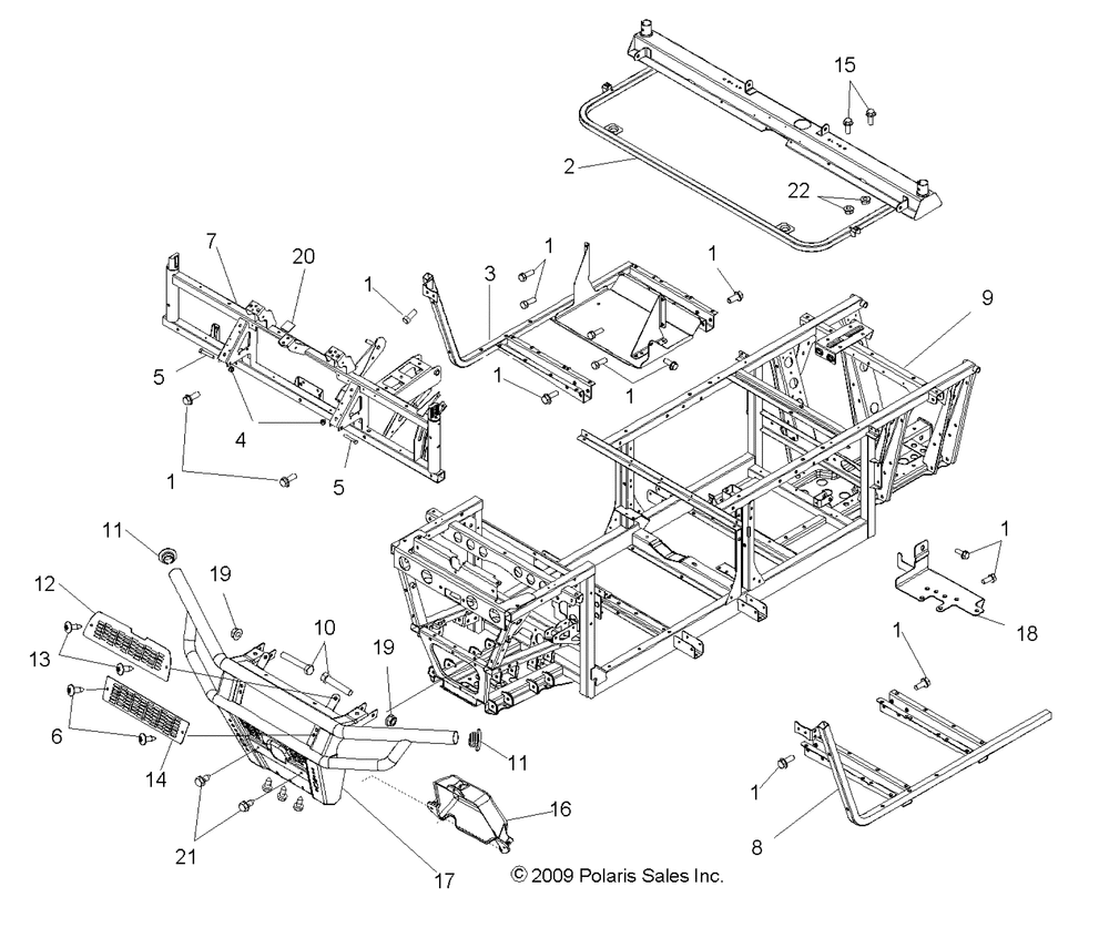 Chassis frame and front bumper - r10th50ag_ar