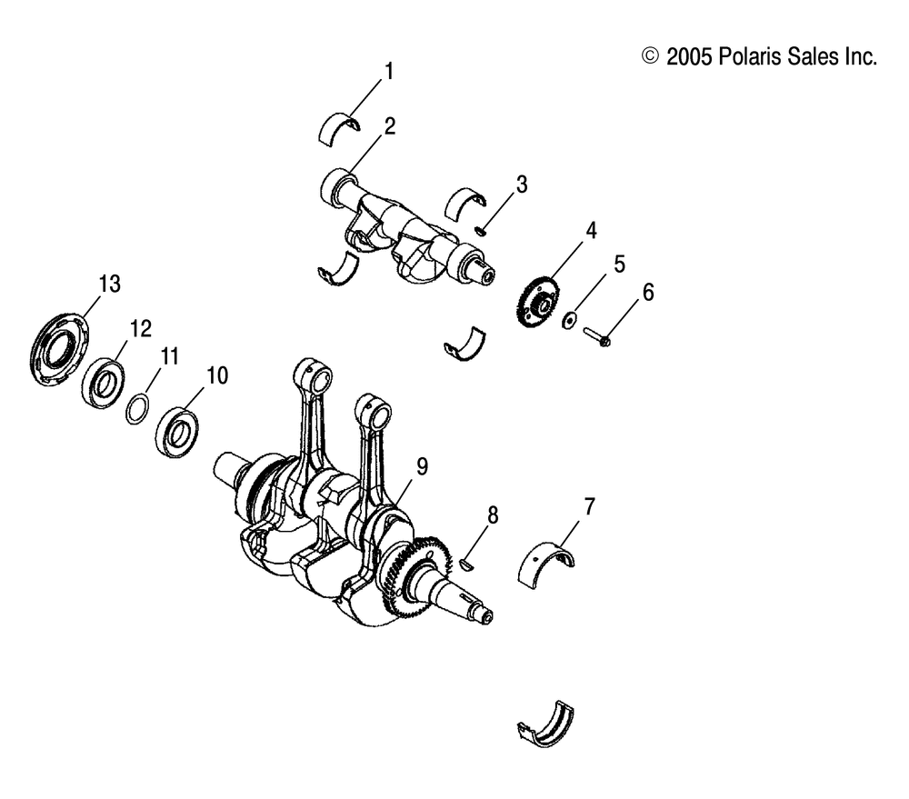 Engine crankshaft - r10wh76ag_ah_ar_av_wy76aw_az