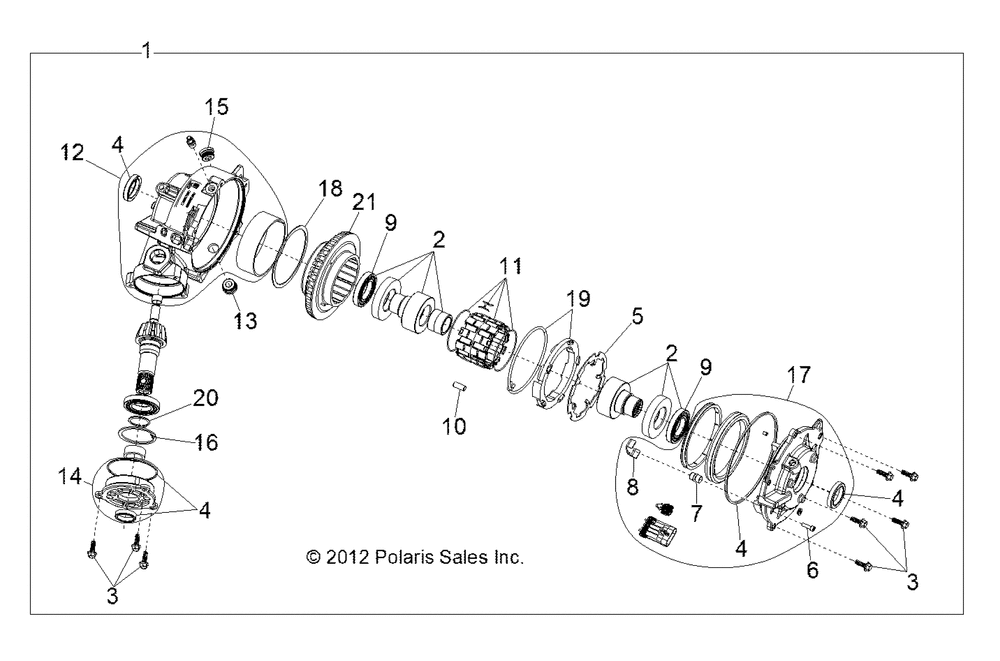 Drive train front gearcase internals - r13hr76ag_ar