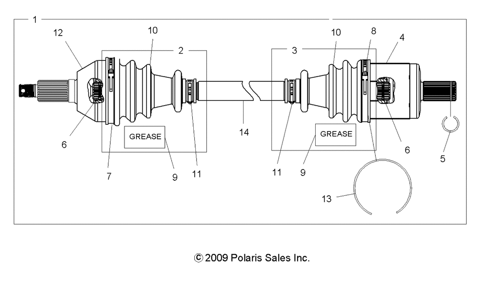 Drive train front drive shaft - r13rc08ga_gh_fa_fh