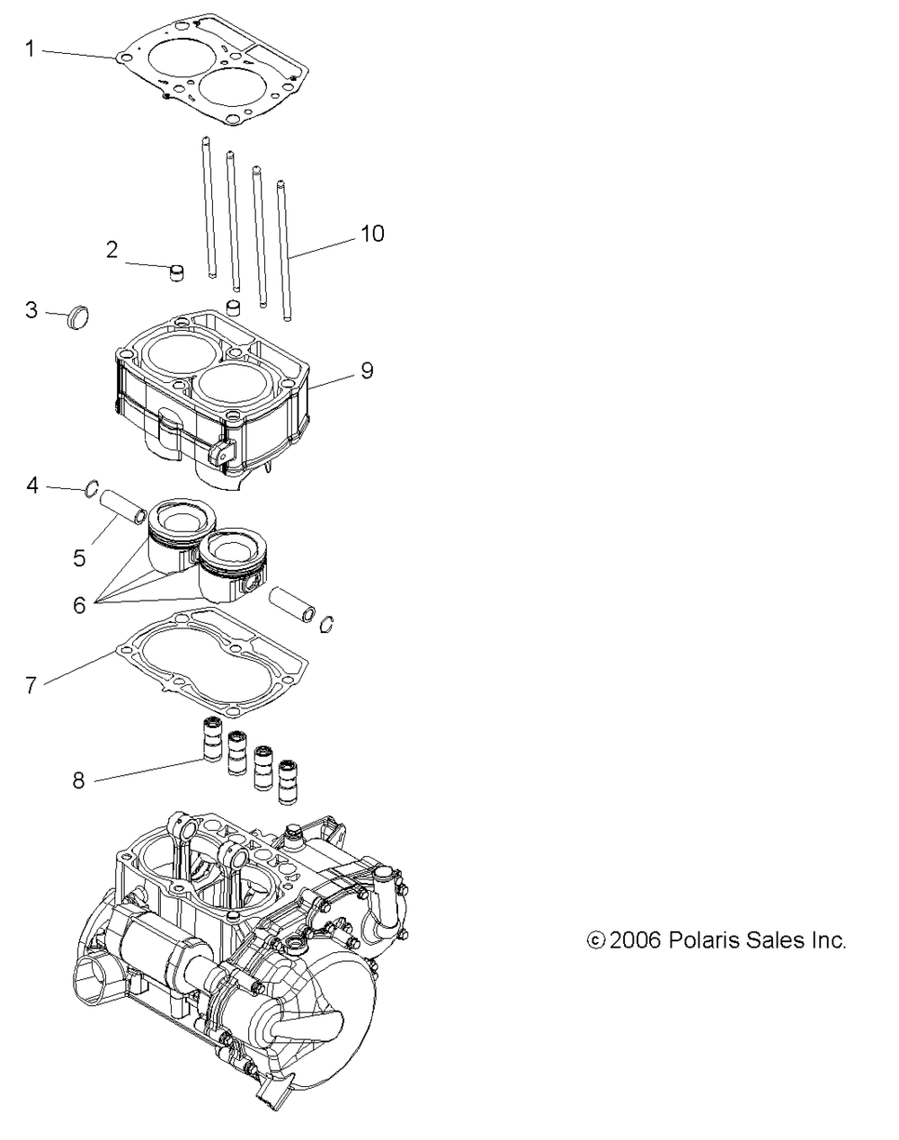 Engine piston and cylinder - r13rh76ag_ah_an