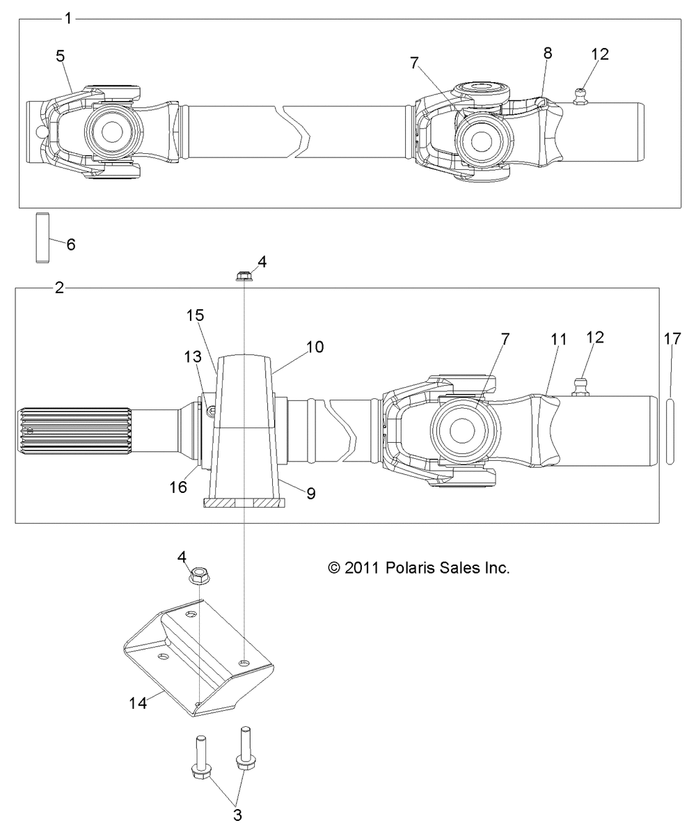 Drive train front prop shaft - r13th90dg