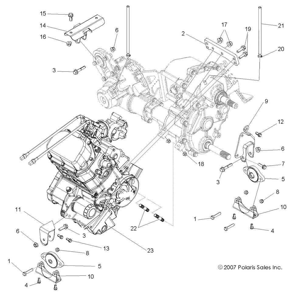 Engine transmission mounting - r13ve76ad_ai_aw_7eas_eat