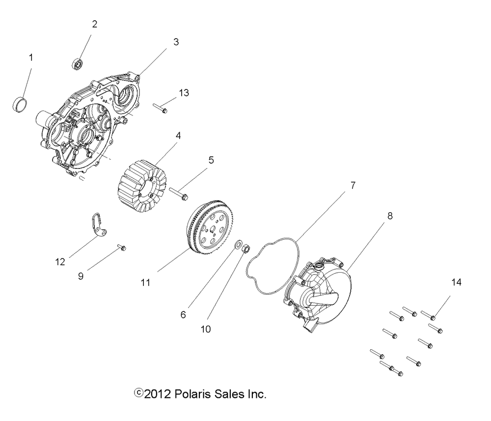 Engine stator and flywheel - r13ve76ad_ai_aw_7eas_eat