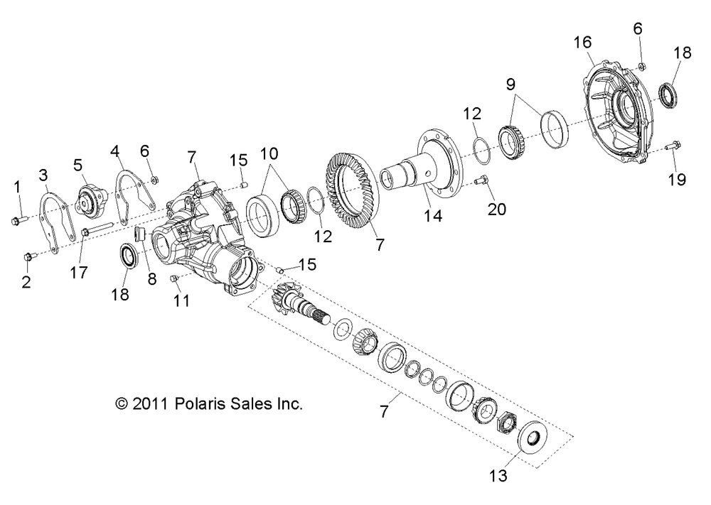 Drive train gearcase carrier internal components - r13ve76ad_ai_aw_7eas_eat