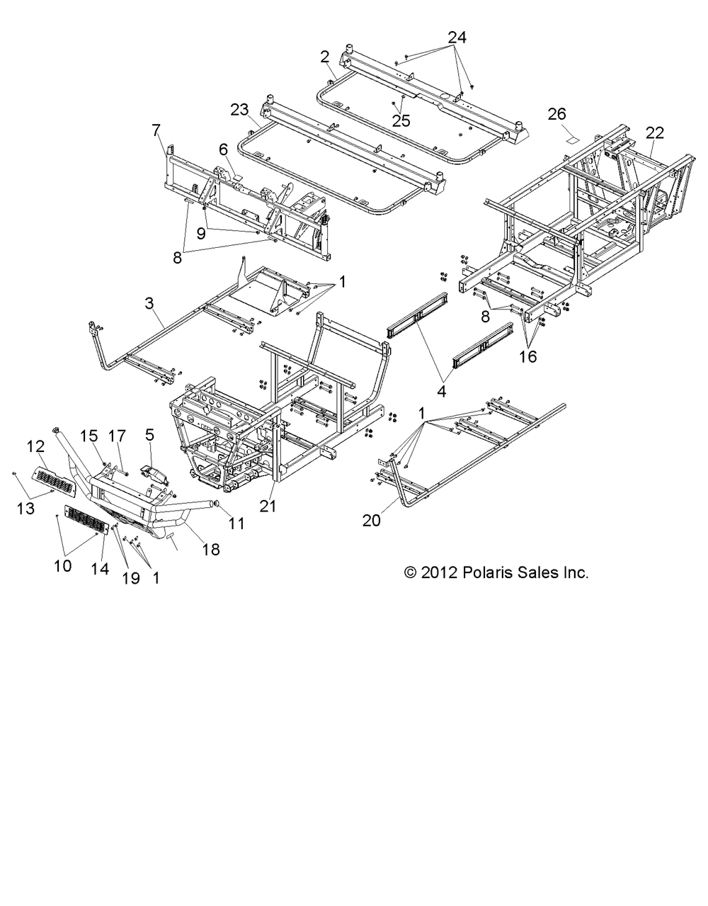 Chassis frame and front bumper - r13wh90dg