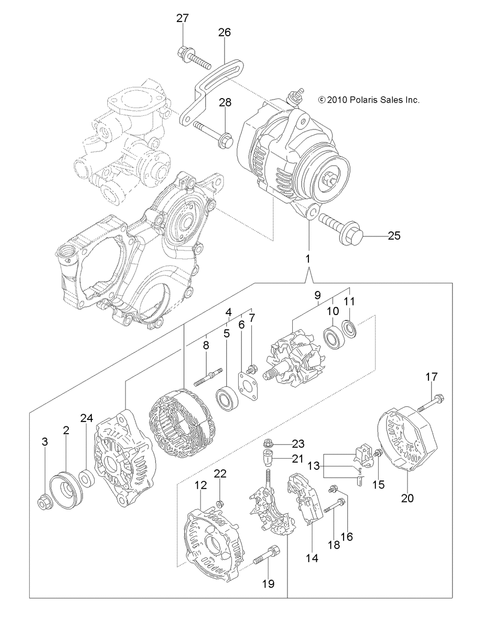 Engine alternator - r13wh90dg