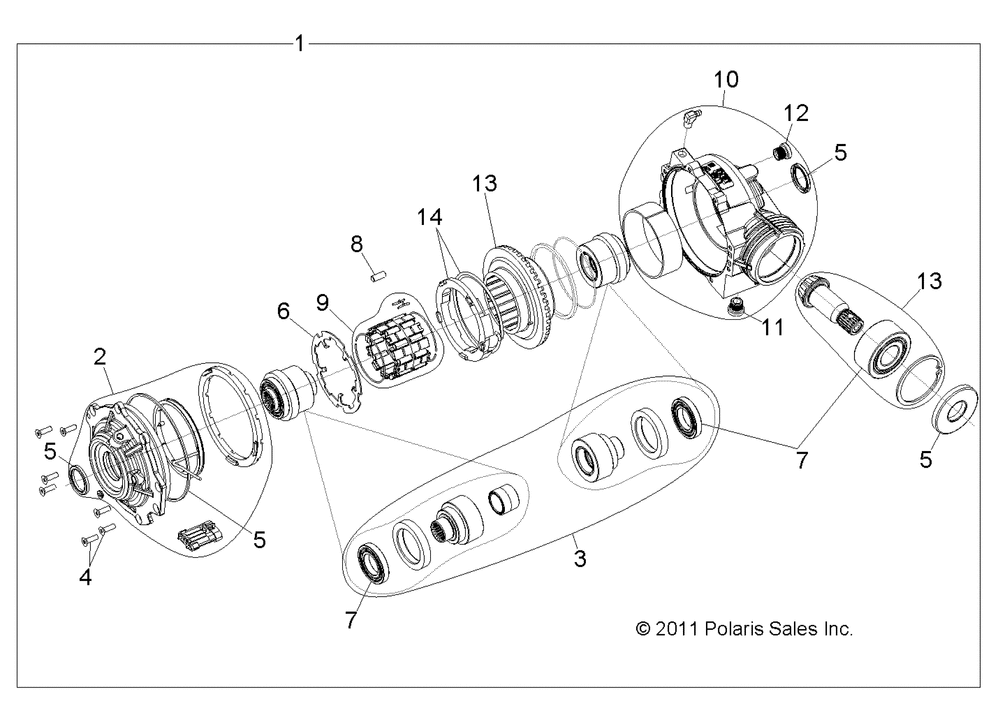 Drive train front gearcase internals - r13wh90dg