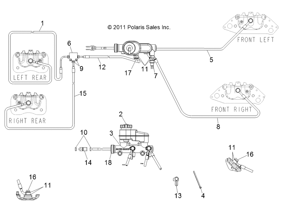 Brakes lines and master cylinder - r13wh90dg